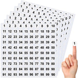 Clabby 700 Pcs Consecutive Number Stickers 1-100 Round Colored Labels 1 Inch Self Adhesive Vinyl Number Decals for Office, Inven