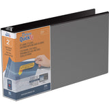 QuickFit Heavy Duty 8.5 x 14 Landscape Spreadsheet View Binder, 2 Inch, Round Ring, Black (95031L)