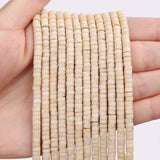 BONNY BOXX 150PCs Natural White Fossil Spacer Beads, Loose Semi Precious Flat Round Gemstone Heishi Disc Stone Beads for Beading