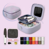 Seenoz AllinOne Sewing Kit Box with Scissor, Needles, Tape Measure, Threading Tool, Thimble and 16 Color Threads for Home Tail