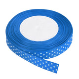 MECCANIXITY Grosgrain Ribbons 25 Yards 5/8 Inch Bright Blue with White Dots Ribbon Bow Decoration for Crafts Gift Wrapping Weddi