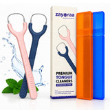 Zayoraa Tongue Cleaners With Travel Cases | Reusable Tongue Scrapers For Daily Oral Hygiene | Pack Of 2
