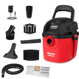 Shop-Vac Wet Dry Cordless Vacuum Cleaner, 8.0 Peak Kpa Cordless Vacuum Cleaner with Collapsible Handle Wall Bracket & Multifunct