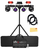 CHAUVET DJ GigBAR Move + ILS 5-in-1 Lighting System with 2 Moving Heads Bundle with 2 DMX Cables and Austin Bazaar Polishing Clo