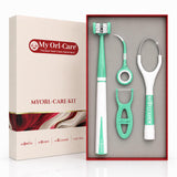Myorl Care Dental Care Kit | Combo Pack Of Ultra Soft Bristle Toothbrush, Dental Floss, Stainless Steel Tongue Cleaner & Interde