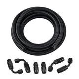 EVIL ENERGY 8AN Fuel Line Kit, 8AN Nylon Braided Fuel Line Hose Fitting Kit CPE 12FT Black