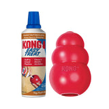 KONG Classic Stuffable Dog Toy Easy Treat Peanut Butter Spray - Fetch & Chew Toy for Dogs - with Dog Toy Filler Treat - for Hour