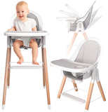 Children of Design 6 in 1 Deluxe Wooden High Chair for Babies & Toddlers, Modern Safe & Compact Baby Highchair, Easy to Clean & 