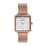 Sonata Quartz Analog White Dial Rose Gold Stainless Steel Strap Watch For Women
