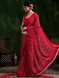 Libas Women'S Satin Saree (16029R_Red)