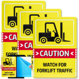 Tlence 3 Pack Caution - Watch For Forklift Traffic Sign, 10 x 14 Aluminum Watch For Forklift Safety Signs, Reflective Warning Si