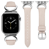 Minyee Leather Band Compatible with Apple Watch Bands 41mm 40mm 38mm 44mm 45mm 42mm 49mm Women, Slim Thin Dressy Designer Strap 
