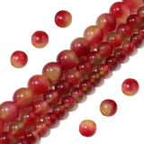 Filluck Natural Stone Beads 10mm Watermelon Jade Polished Round Smooth Gemstone Beads for Jewelry Making Adults 15 Inch(Watermel