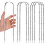 CEWOR 6 Pack 12 Inch Rebar Stakes, U Hook Galvanized Trampoline Stakes High Wind Ground Anchors for Camping Tent, Chain Link Fen