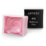 Arteza Metallic Watercolor Paint, Ballerina Pink A709, Set of 2 Half Pans, Pearl Paint, Vibrant and Pearlescent Hues, For Illust