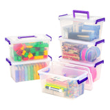 IRIS USA 5 Qt. Plastic Craft Storage Container Bins with Lids, 6 Pack, Small Art & Office Supply Organizer Tote, Sensory Bins & 