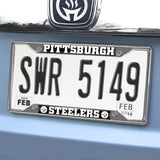 Fanmats 17212 Pittsburgh Steelers Chrome Metal License Plate Frame, Team Colors, 6.25In X 12.25In
