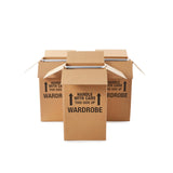 Amazon Basics Wardrobe Clothing Moving Boxes with Bar, 3 Pack, Brown, 20 x 20 x 34