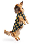 Goldpaw Stretch Fleece Dog Sweater - with Spandex for 4-Way Stretch - Soft, Comfortable Dog Coat - Machine Washable - Made in the USA - Gold Buffalo Check - Size 12