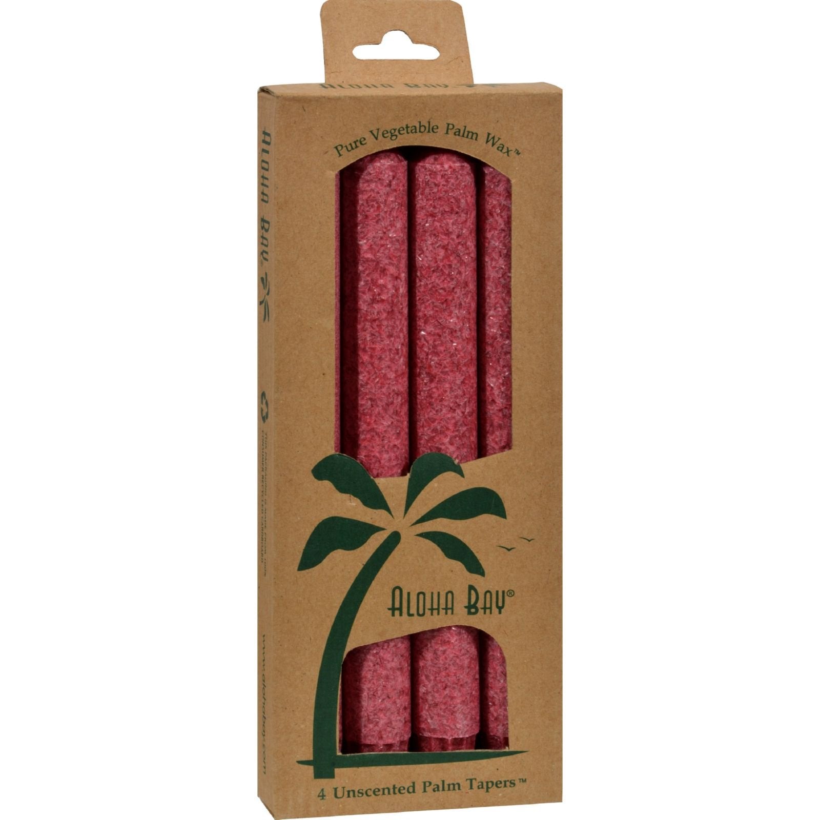 Aloha Bay Palm Tapers Burgundy, 4 Count