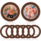 Wenqik 6 Pcs Wood Embroidery Hoop Frame Set 8 Inch Embroidery Hoops Wood Display Frame for Finished Cross Stitch or DIY Art Craf