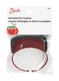 Dritz Wrist Felt Adjustable Strap, Red, One Size Fits All, 1 Count Pin Cushion