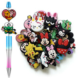 Euphaglaia 25Pcs Cute Cartoon Silicone Beads for DIY Jewelry, Anime Decorative Focal Beads for Necklaces, Bracelets, Keychains, 