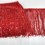 YYCRAFT 4 Hoogram Sequin Chainette Tassel Fringe Trim by The Yard Garland Dance Costume Trimming Party Decoration(10 Yards,Red)
