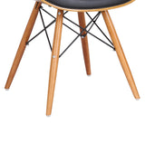 Armen Living Cassie Dining Chair In Black Faux Leather And Walnut Wood Finish 20D X 21W X 31H In
