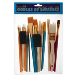 Oodles of Brushes Economical Art Brush Set of 25 Balanced Assortment of Economical Brushes for Art, Craft, Hobby and Home