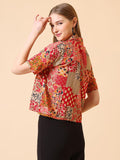 Wedani Rayon Floral Regular Fit Shirt For Women,Red,M,Polyester,Western,