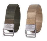 Zacharias MenS Canvas Nylon Army Belt Dd02 (Green & Beige_Free Size) (Combo Pack Of 2)