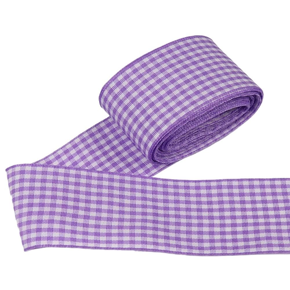 Gingham Ribbon Plaid Ribbon for Gift Wrapping Party Wedding Christmas Decoration (Light Purple,1-1/2 (38mm) x 10 Yards)
