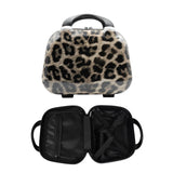 Lucazzi Travel Makeup Bag for Women, Large Travel Toiletry Bag for Cosmetics, Skincare - 12 Inch Hard Shell Cosmetic Case (Leopa