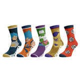 Dragonball Z Character Logos Crew Socks (Pack Of 5 Pairs), Multi, Medium