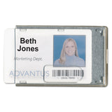 Advantus Rigid TwoBadge RFID Blocking Smart Card Holder, Horizontal/Vertical, Clear 3.68 x 2.38 Holder, 3.38 x 2.13 Insert,