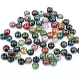 AD Beads Big Hole 2.0mm Natural Gemstone Beads - 6mm 8mm 10mm Round Loose Beads for Jewelry Making, Weaving, and Leather Cord (I