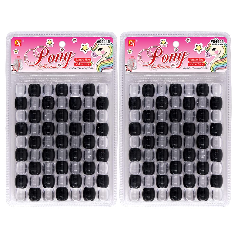126 Pcs Beads Jewelry Making Kit DIY Hair Braiding Bracelet Ornaments crafts Jumbo Round Pony (Blackclear)