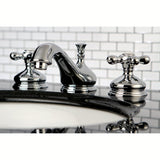 Kingston Brass Ks1161Ax Heritage Widespread Lavatory Faucet With Metal Cross Handle, Polished Chrome,8-Inch Adjustable Center