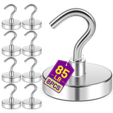 Niuknow Magnetic Hooks for Cruise Cabins, 85lbs Silver Magnetic Hooks for Classroom, Magnets for Whiteboard, Kitchen, Grills, Of
