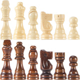 AMEROUS Wooden Chess Pieces Only, 32 Pieses / 3.05 King/Storage Bag/Gift Package, Standard Tournamen Staunton Wood Chessmen for 