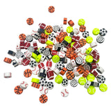 100 Pcs Sport Ball Polymer Clay Beads Mixed Heishi Spacer Beads Supplies for DIY Bracelet Earring Necklace Jewelry Making