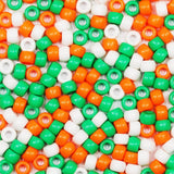 VOOMOLOVE 1000 PCS White/Orange/Green Pony Beads, Bracelet Beads, Beads for Hair Braids, for Crafts, Plastic Beads, Hair for Bra