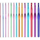Mksl 12 Pcs Lightweight Crochet Hooks Ergonomic Plastic Crochet Needles Set Diy Yarn Weaving Tools Knitting Kit For Crochet Love