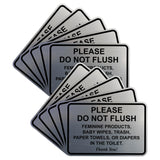 All Quality Classic Framed Please Do Not Flush Thank You Bathroom Etiquette Sign - 5 x 7 (Brushed Silver) 10 Pack