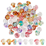 PH PandaHall 80pcs Mushroom Glass Beads 8 Colors Transparent Glass Beads Mushroom Craft Beads Lampwork Mushroom Bead for Jewelry