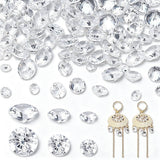 PandaHall 150pcs Diamond Shape Cubic Zirconia Stone 3 Sizes Small Clear Faceted Loose Beads CZ Stones Pointed Back Cabochons for
