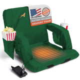 Heated Stadium Seats for Bleachers with Back Support - USB Battery Included - Upgraded 3 Levels of Heat - Foldable Chair - 4 Poc