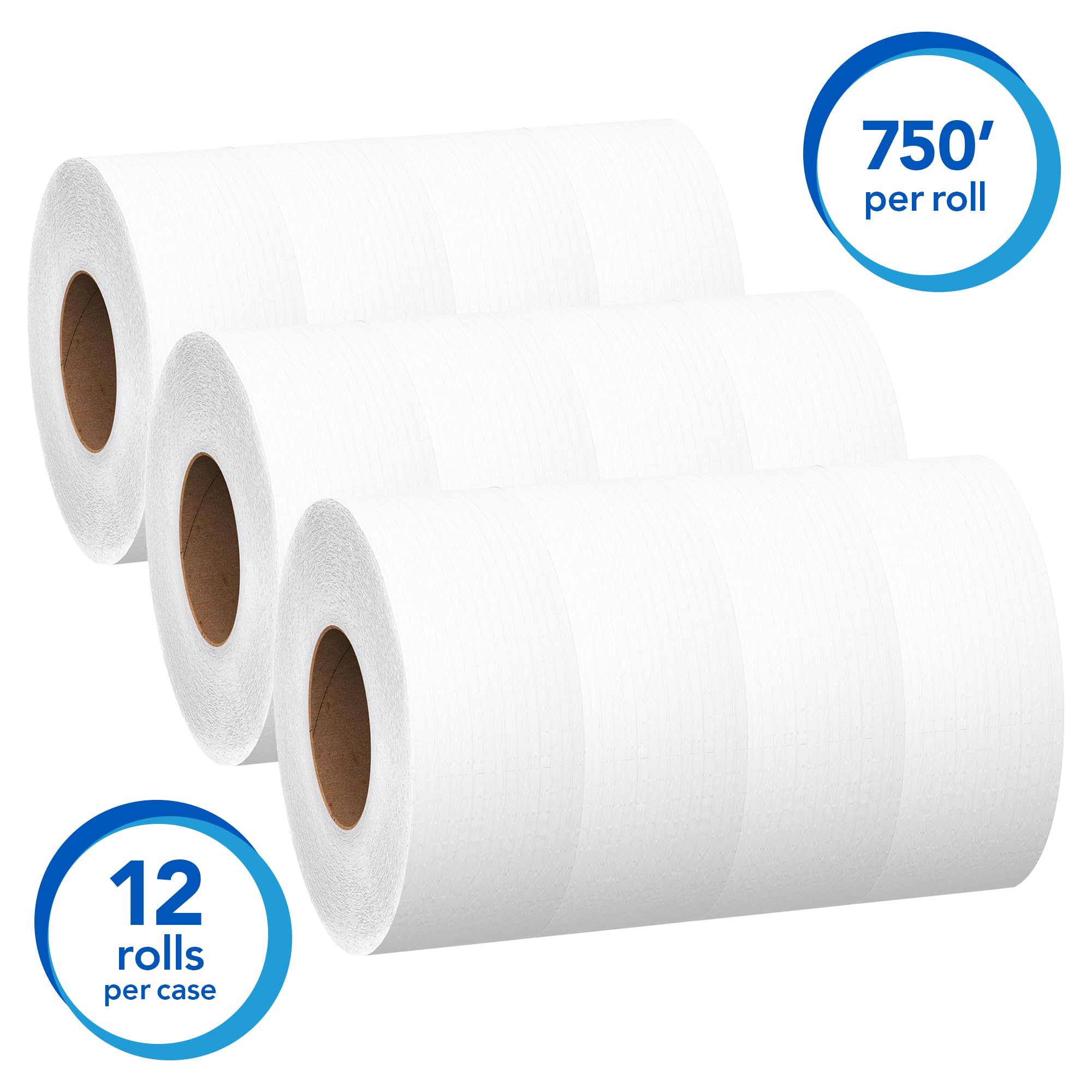 Scott Professional Essential Extra Soft Jumbo Roll Bulk Toilet Paper (07304), 2-Ply, White (12 Rolls at 750' Each, 9,000'/Case)