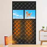 Upgraded Magnetic Thermal Insulated Door Curtain for Winter with Clear Window, Fit Door Size 36x80 in, Heavy Duty 4-Layer Oxford